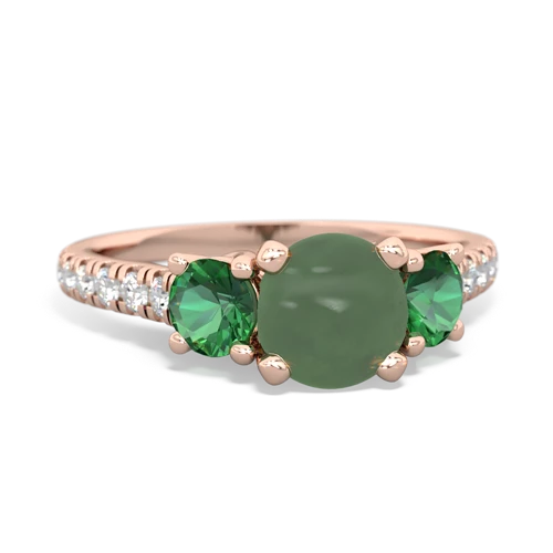 jade-lab emerald trellis pave ring