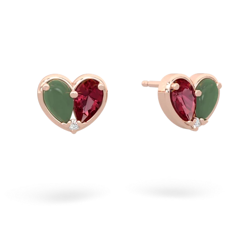 jade-lab ruby one heart earrings