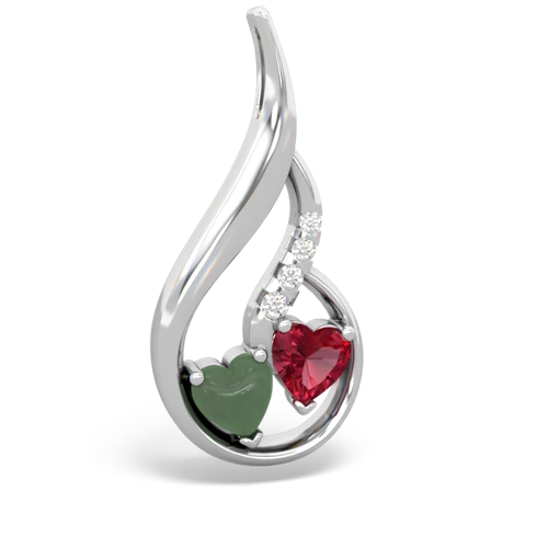 jade-lab ruby keepsake swirl pendant