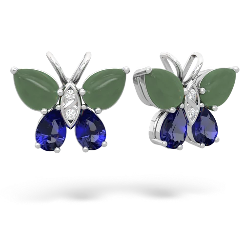 jade-lab sapphire butterfly earrings