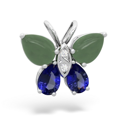 jade-lab sapphire butterfly pendant