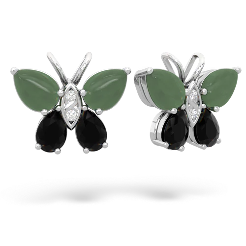 jade-onyx butterfly earrings
