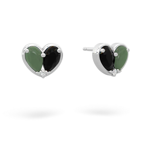 jade-onyx one heart earrings