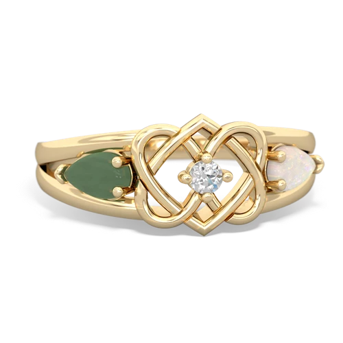 jade-opal double heart ring