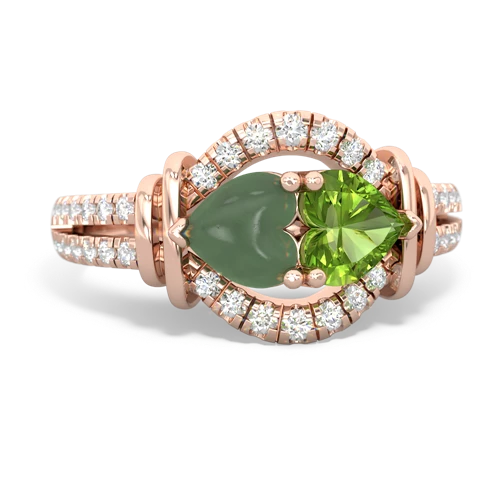 jade-peridot pave keepsake ring