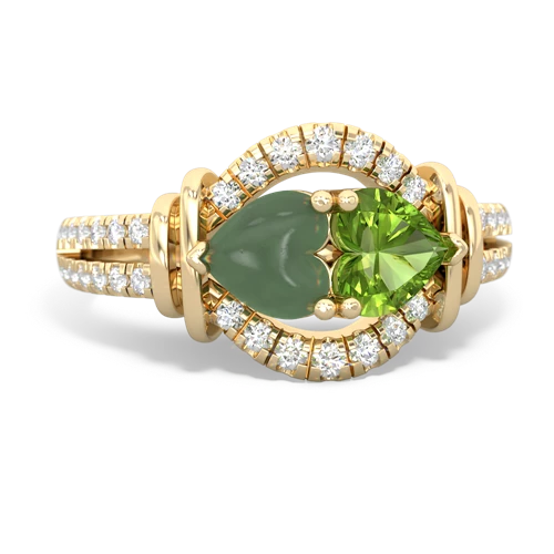 jade-peridot pave keepsake ring