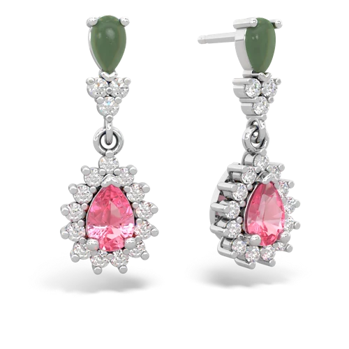 jade-pink sapphire dangle earrings