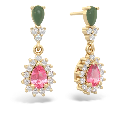 jade-pink sapphire dangle earrings