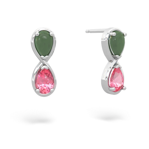 jade-pink sapphire infinity earrings