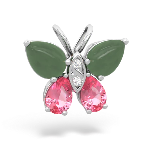 jade-pink sapphire butterfly pendant