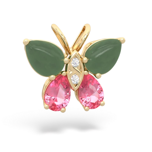 jade-pink sapphire butterfly pendant