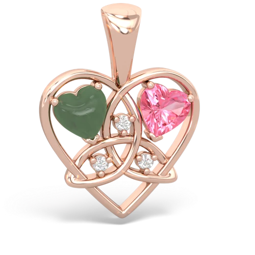 jade-pink sapphire celtic heart pendant