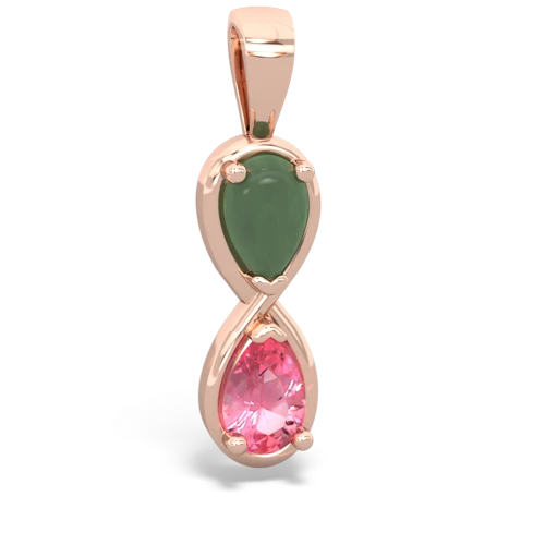 jade-pink sapphire infinity pendant