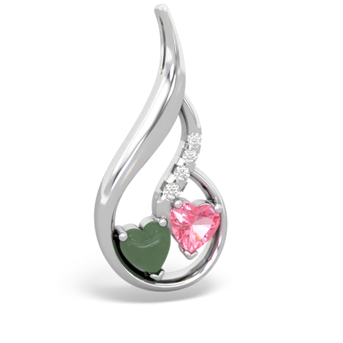jade-pink sapphire keepsake swirl pendant