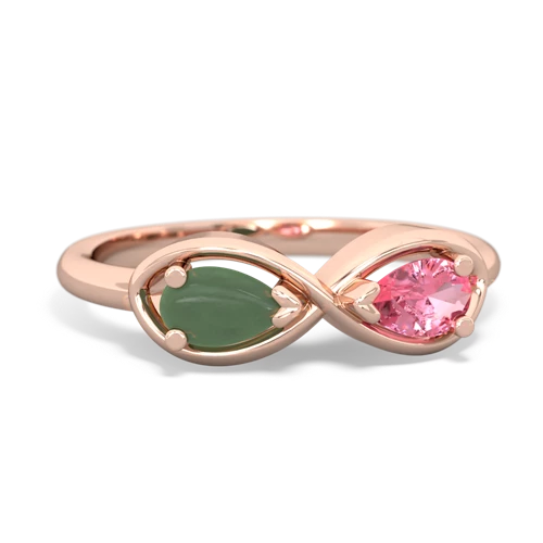 jade-pink sapphire infinity ring