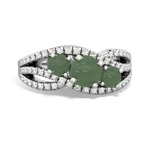 jade three stone pave ring
