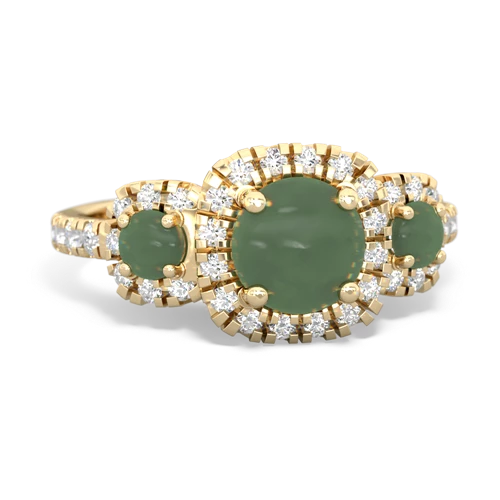 jade three stone regal ring