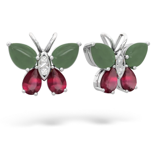 jade-ruby butterfly earrings