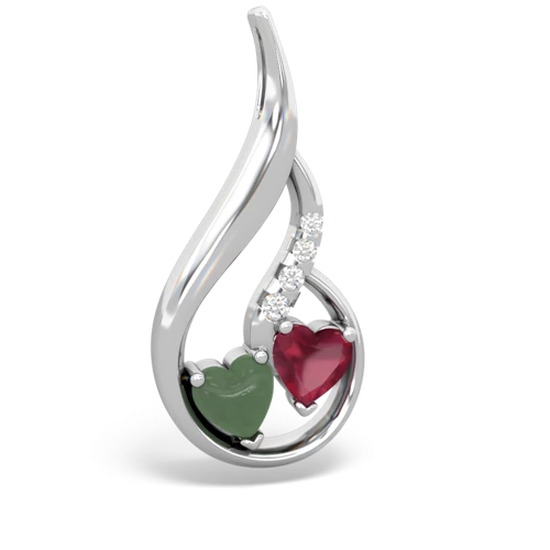 jade-ruby keepsake swirl pendant