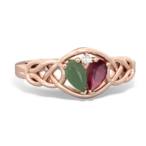 jade-ruby celtic knot ring