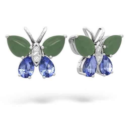 jade-tanzanite butterfly earrings