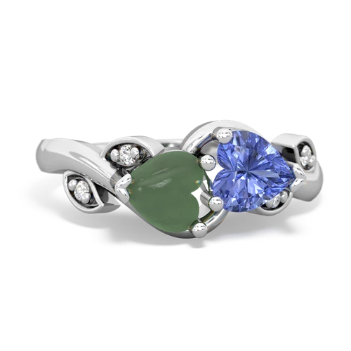 jade-tanzanite floral keepsake ring