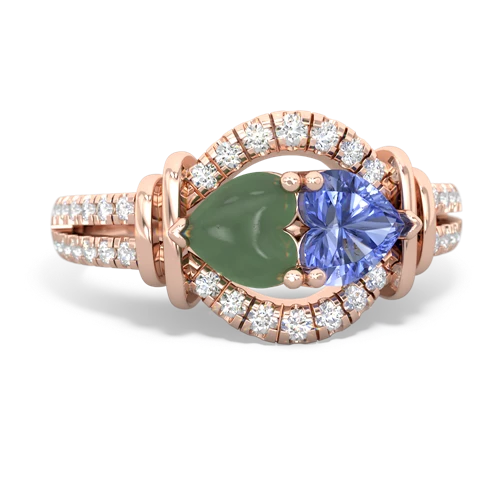 jade-tanzanite pave keepsake ring
