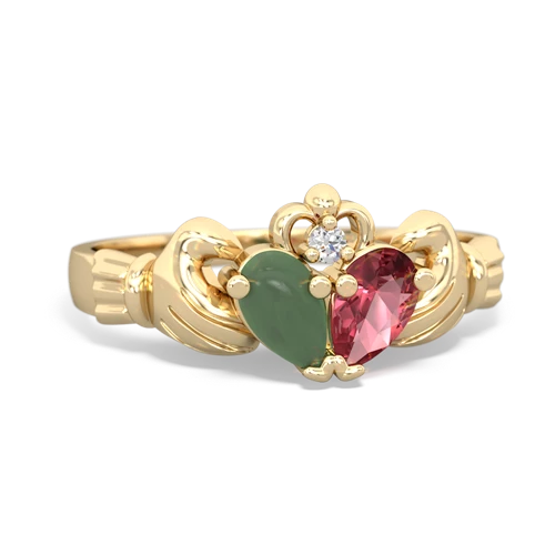 jade-tourmaline claddagh ring