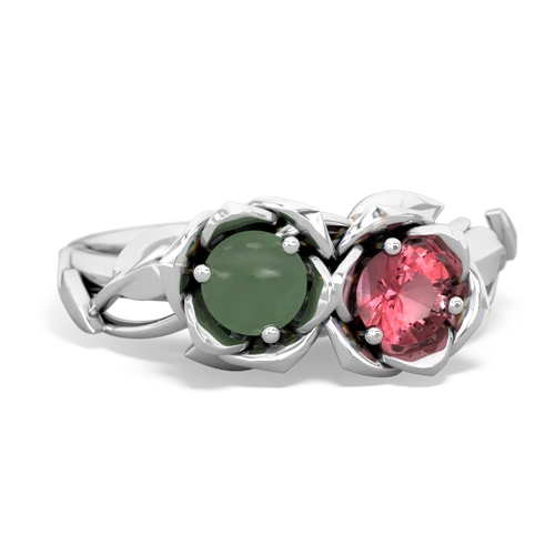 jade-tourmaline roses ring