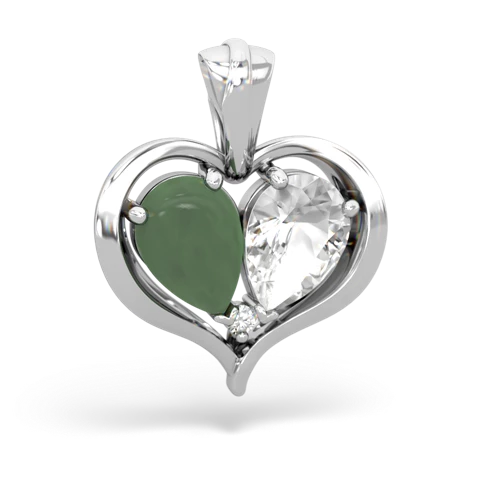 jade-white topaz half heart whole pendant