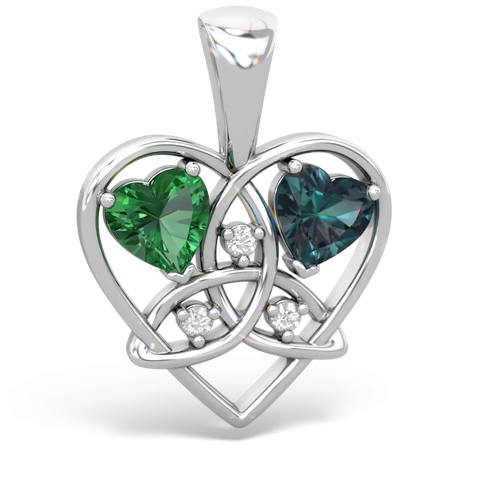 lab emerald-alexandrite celtic heart pendant