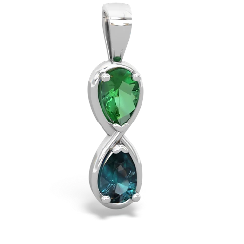 lab emerald-alexandrite infinity pendant