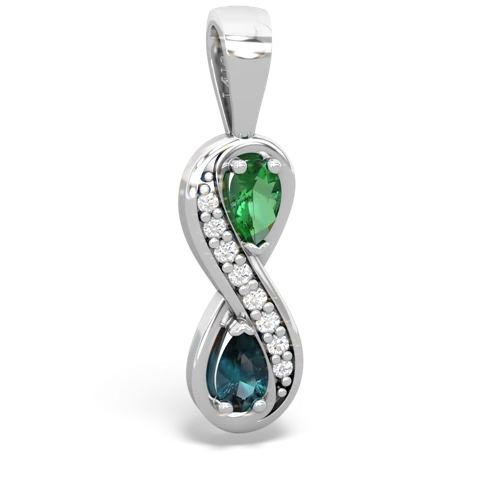 lab emerald-alexandrite keepsake infinity pendant