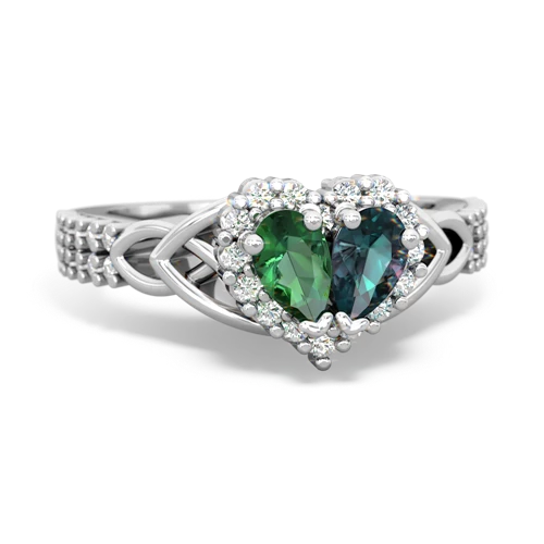 lab emerald-alexandrite keepsake engagement ring