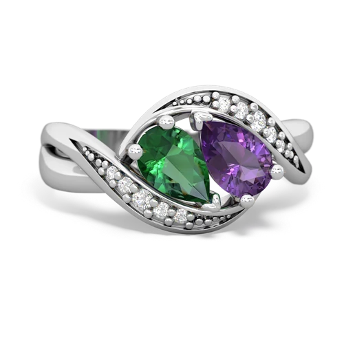 lab emerald-amethyst keepsake curls ring