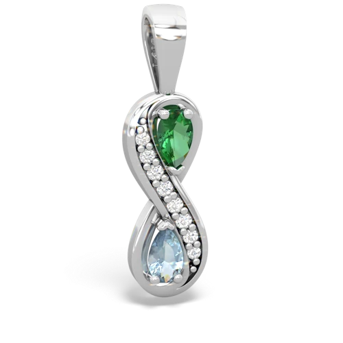 lab emerald-aquamarine keepsake infinity pendant