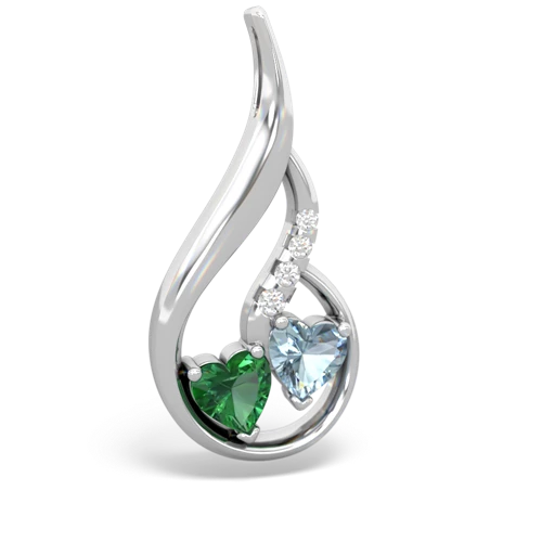 lab emerald-aquamarine keepsake swirl pendant
