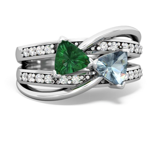lab emerald-aquamarine couture ring