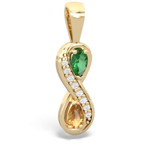 lab emerald-citrine keepsake infinity pendant