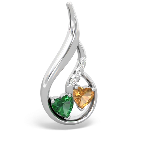 lab emerald-citrine keepsake swirl pendant