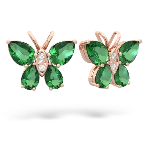 lab emerald butterfly earrings