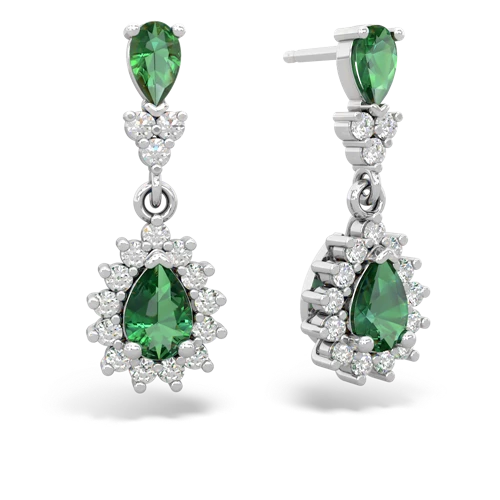 lab emerald dangle earrings