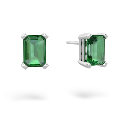 lab emerald emerald cut stud earrings
