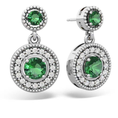 lab emerald halo earrings