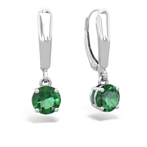 lab emerald lever-back earrings