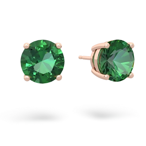 lab emerald round-stud earrings