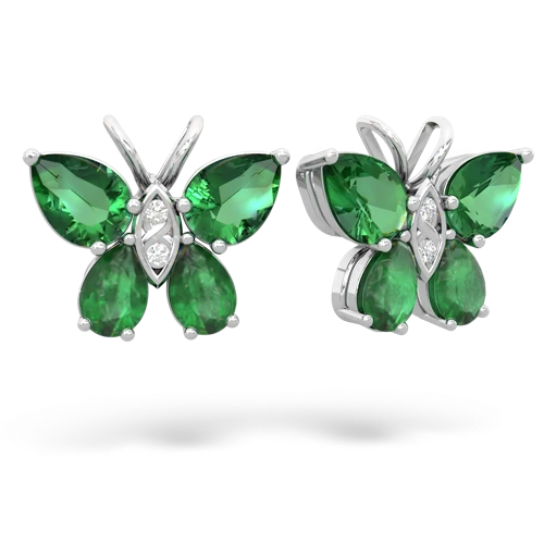 lab emerald-emerald butterfly earrings