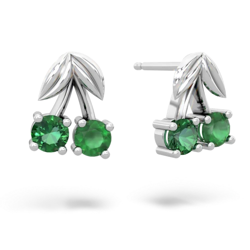 lab emerald-emerald cherries earrings