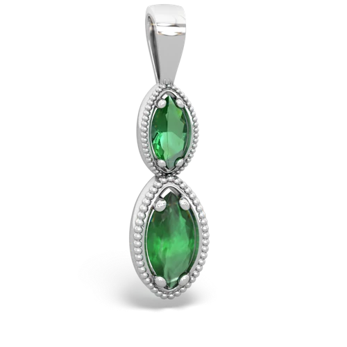 lab emerald-emerald antique milgrain pendant