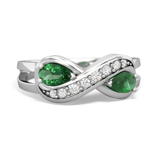 lab emerald-emerald diamond infinity ring